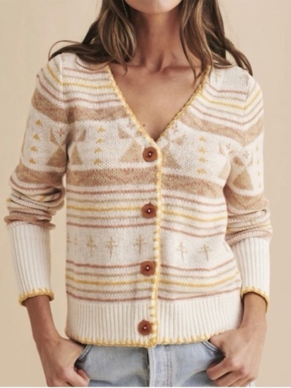 Faherty Homeland Cardigan Design EXCLUSIVE collab Bethany Yellowtail. 🪶